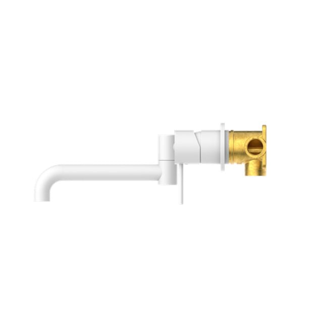 Buy Nero Mecca Wall Basin/Bath Mixer Set with Swivel Spout Length 225mm in Matte White NR221910RMW - The Blue Space