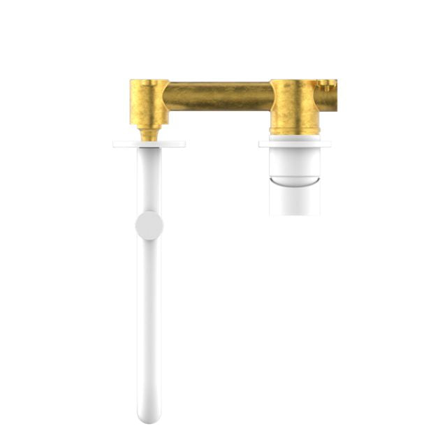 Buy Online Nero Mecca Wall Basin/Bath Mixer Set with Swivel Spout Length 225mm in Matte White NR221910RMW - The Blue Space