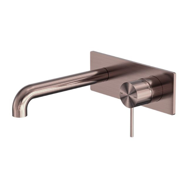 Nero Mecca Wall Basin/Bath Mixer 120mm Brushed Bronze