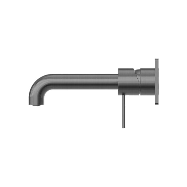Side View Nero Mecca Wall Basin Mixer 120mm Spout Gun Metal - NR221910a120GM - The Blue Space