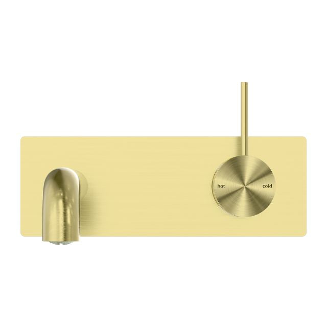 Nero Mecca Wall Basin/Bath Mixer Handle Up 260mm Brushed Gold