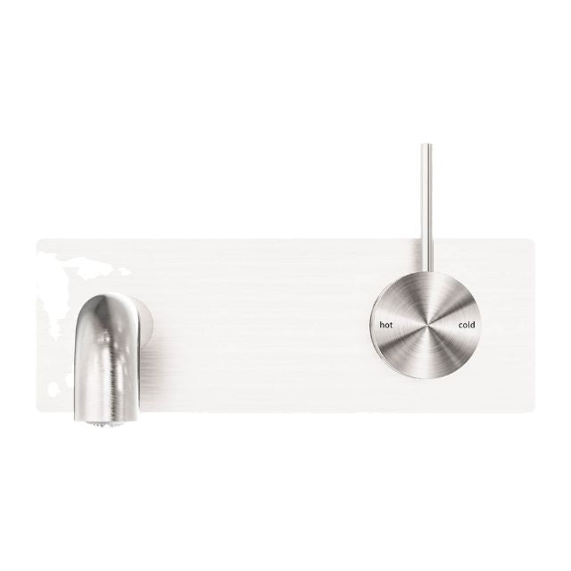 Nero Mecca Wall Basin/Bath Mixer Handle Up 260mm Brushed Nickel
