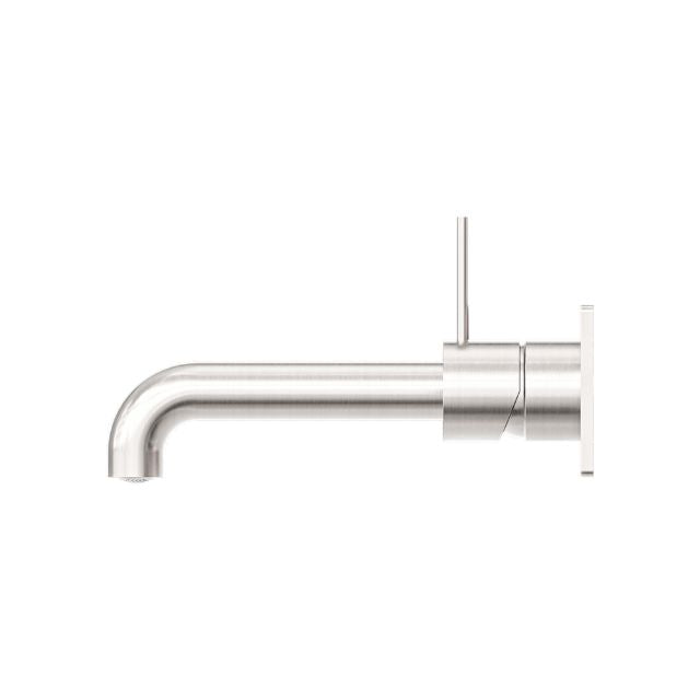 Nero Mecca Wall Basin/Bath Mixer Handle Up 260mm Brushed Nickel