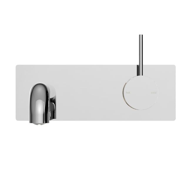 Front Nero Mecca Wall Basin Mixer Handle Up 260mm Spout Chrome - NR221910B260CH - The Blue Space