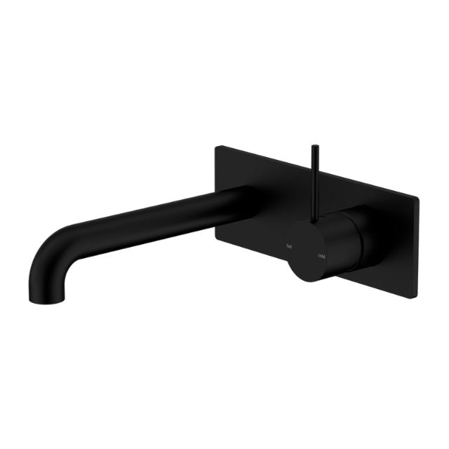Nero Mecca Wall Basin/Bath Mixer Handle Up 260mm Matte Black