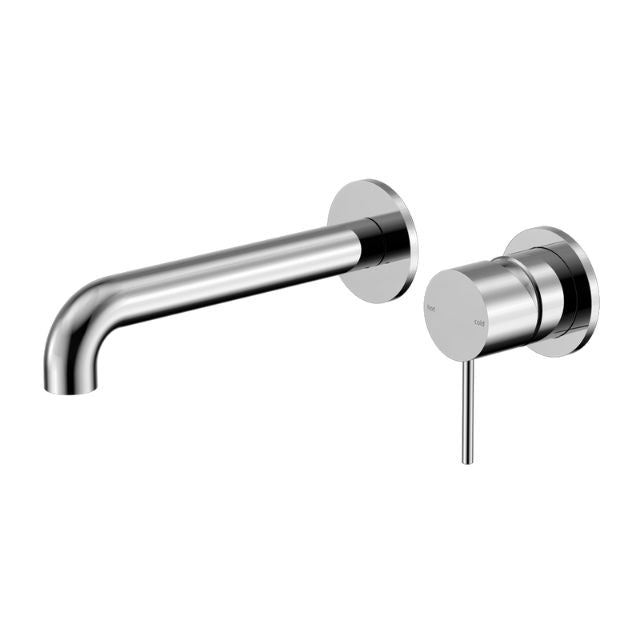 Nero Mecca Wall Basin/Bath Mixer Separate Back Plate 120mm Chrome