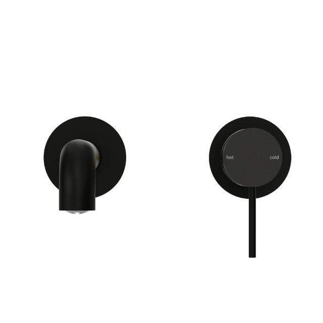 Nero Mecca Wall Basin/Bath Mixer Separate Back Plate 120mm Matte Black