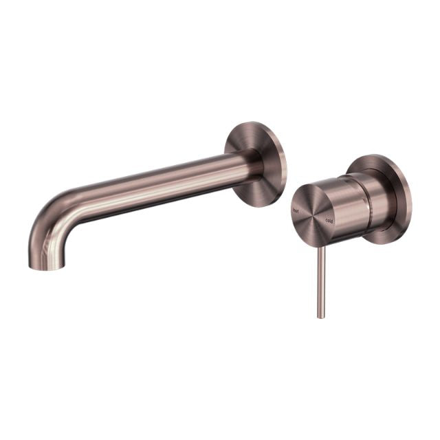 Nero Mecca Wall Basin/Bath Mixer Separate Back Plate 160mm Brushed Bronze