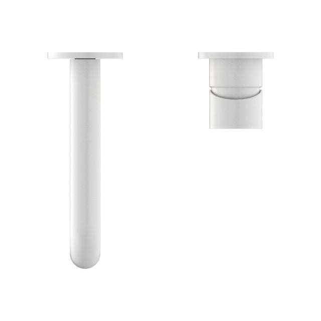 Buy Online Nero Mecca Wall Basin Mixer Separate Backplate 160mm Spout Matte White - NR221910C160BZ - The Blue Space
