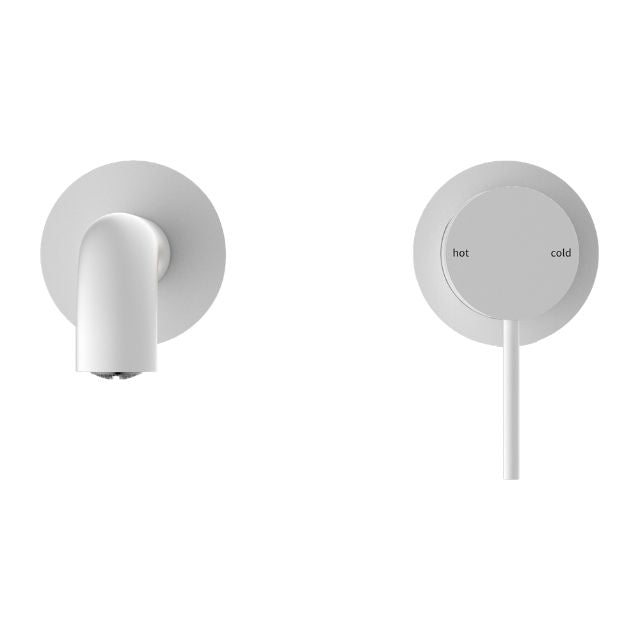 Buy Nero Mecca Wall Basin Mixer Separate Backplate 230mm Spout Matte White - NR221910C230MW - The Blue Space