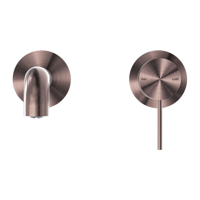 Buy Nero Mecca Wall Basin Mixer Separate Backplate 260mm Spout Brushed Bronze - NR221910C260BZ - The Blue Space
