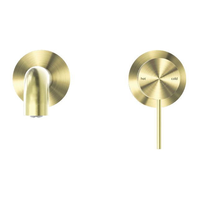 Nero Mecca Wall Basin/Bath Mixer Separate Back Plate 260mm Brushed Gold