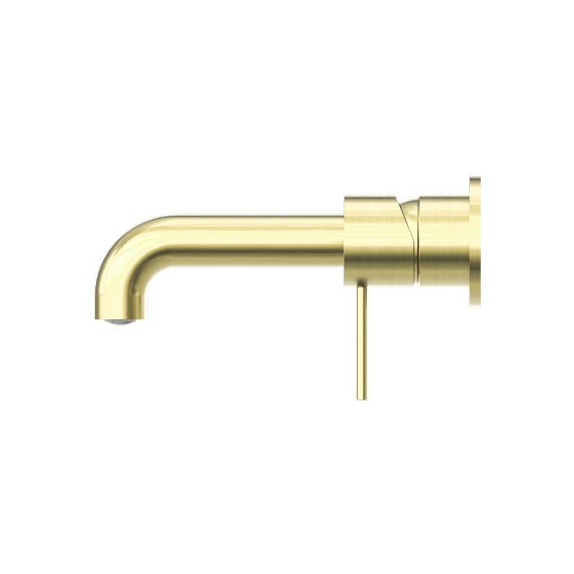 Nero Mecca Wall Basin/Bath Mixer Separate Back Plate 260mm Brushed Gold