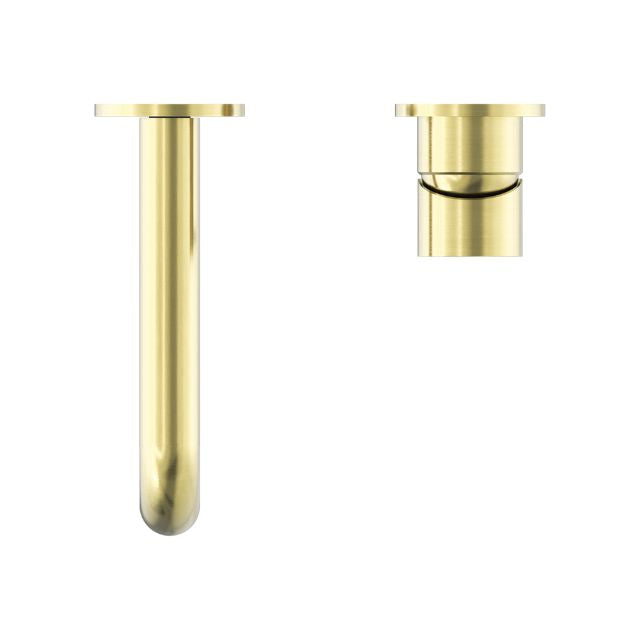 Nero Mecca Wall Basin/Bath Mixer Separate Back Plate 260mm Brushed Gold