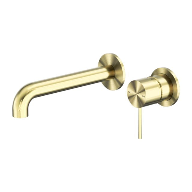 Nero Mecca Wall Basin/Bath Mixer Separate Back Plate 260mm Brushed Gold