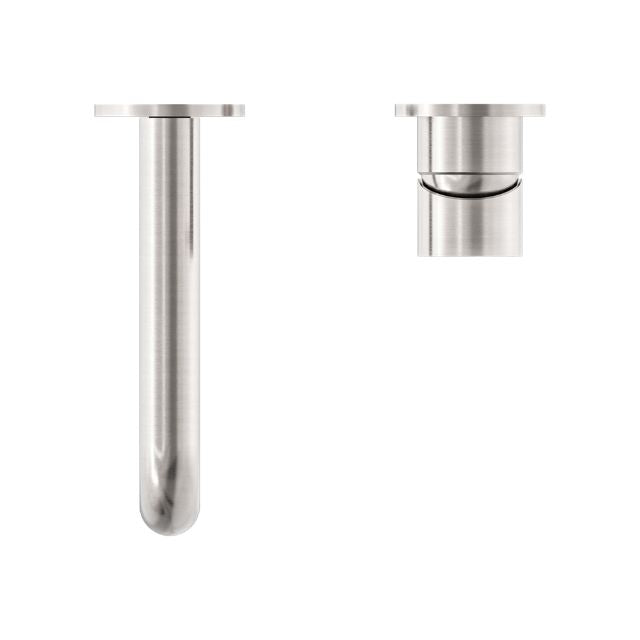 Buy Online Nero Mecca Wall Basin Mixer Separate Backplate 260mm Spout Brushed Nickel - NR221910C260BN - The Blue Space