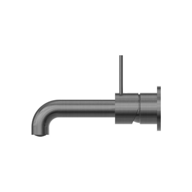 Nero Mecca Wall Basin/Bath Mixer Separate Back Plate Handle Up 120mm Gun Metal