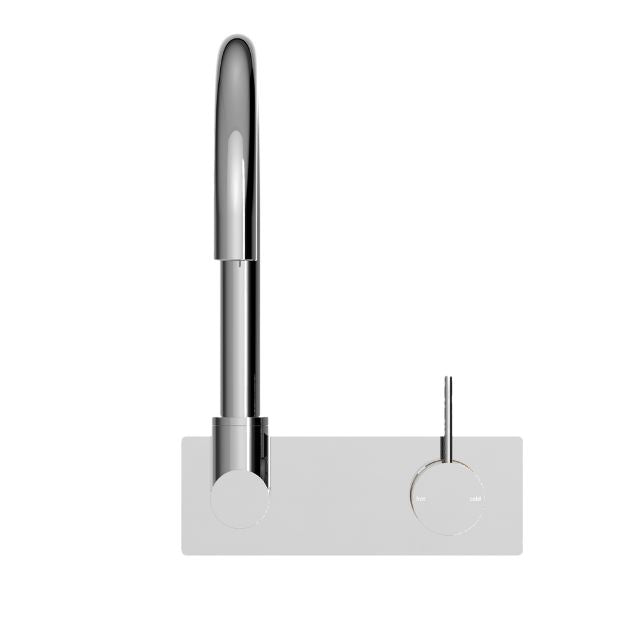 Nero Mecca Wall Basin/Bath Mixer Swivel Spout Handle Up Chrome