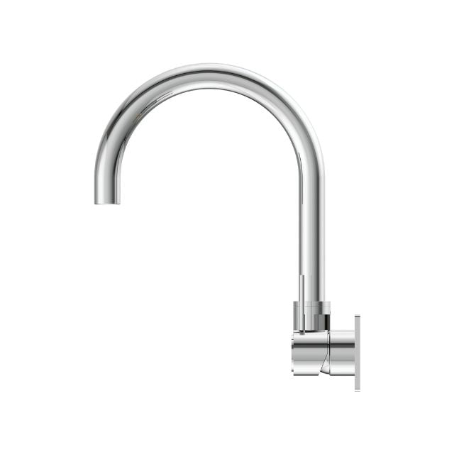Nero Mecca Wall Basin/Bath Mixer Swivel Spout Handle Up Chrome