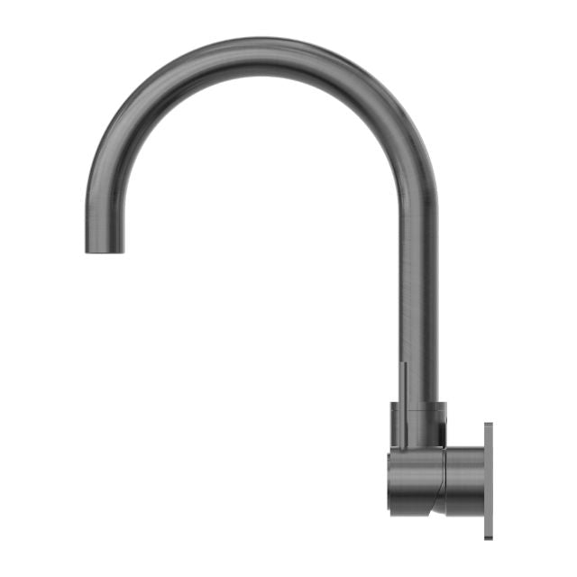 Nero Mecca Wall Basin/Bath Mixer Swivel Spout Handle Up Gun Metal
