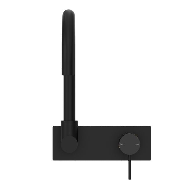 Nero Mecca Wall Basin/Bath Mixer Swivel Spout Matte Black