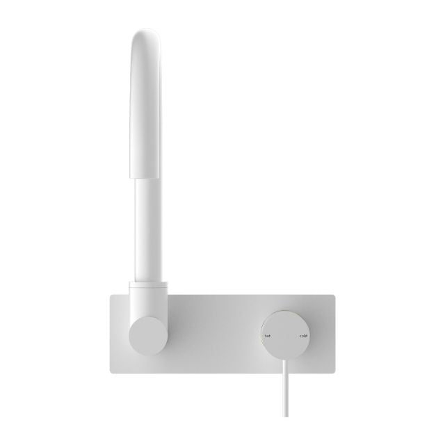 Nero Mecca Wall Basin/Bath Mixer Swivel Spout Matte White