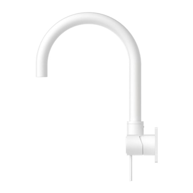 Nero Mecca Wall Basin/Bath Mixer Swivel Spout Matte White