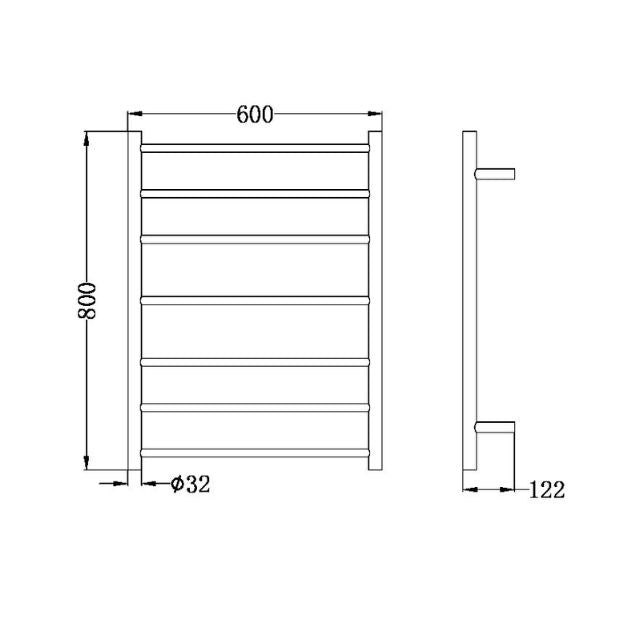 Nero Non-Heated Towel Ladder Chrome