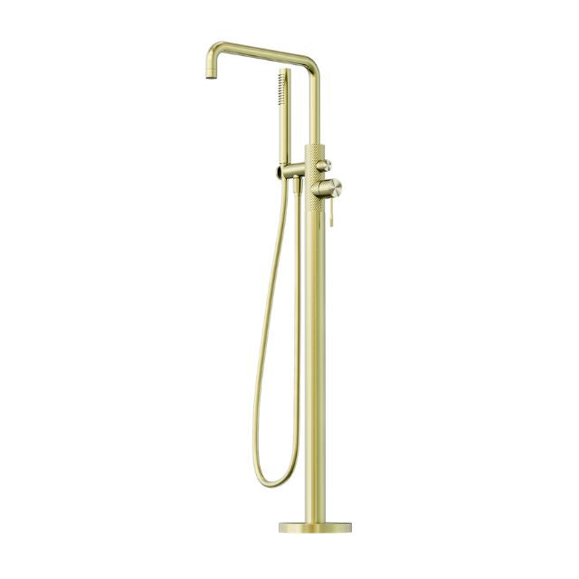 Nero Opal Freestanding Bath Mixer With Hand Shower Brushed Gold