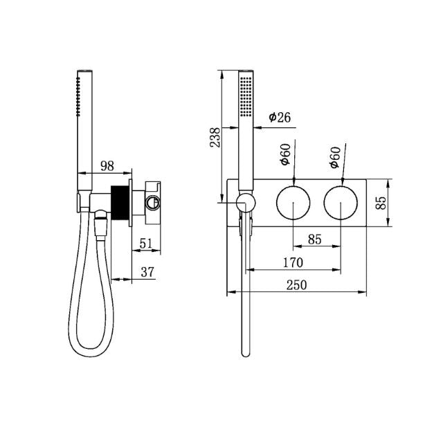 Nero Opal Progressive Shower System Graphite