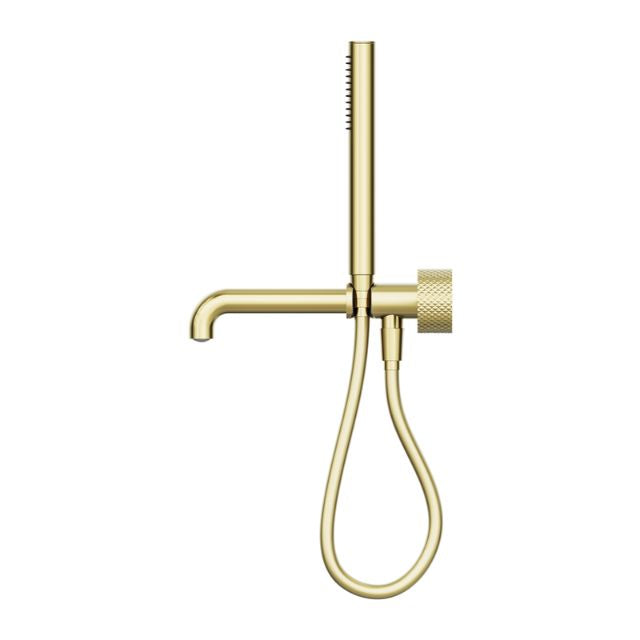 Nero Opal Progressive Shower System Separate Plate With Spout 230mm Brushed Gold