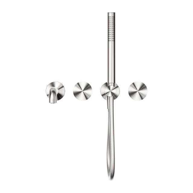 Nero Opal Progressive Shower System Separate Plate With Spout 230mm Brushed Nickel