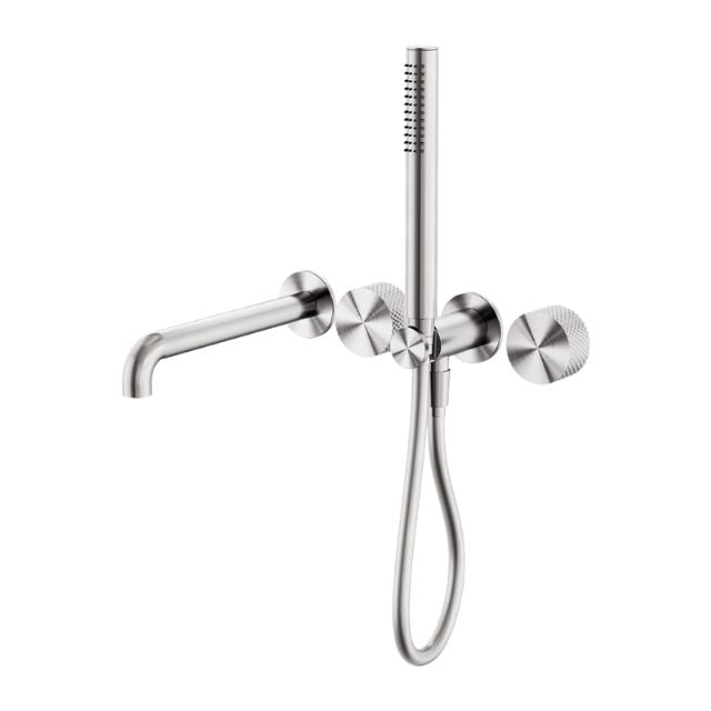 Nero Opal Progressive Shower System Separate Plate With Spout 230mm Brushed Nickel
