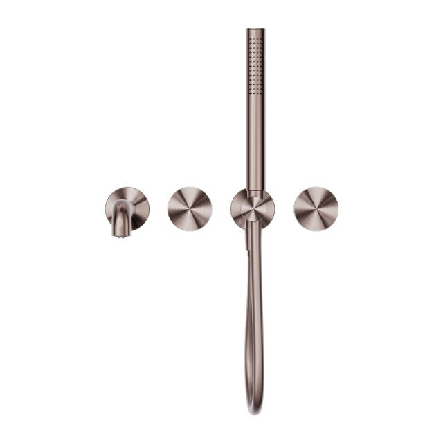 Nero Opal Progressive Shower System Separate Plate With Spout 250mm Brushed Bronze