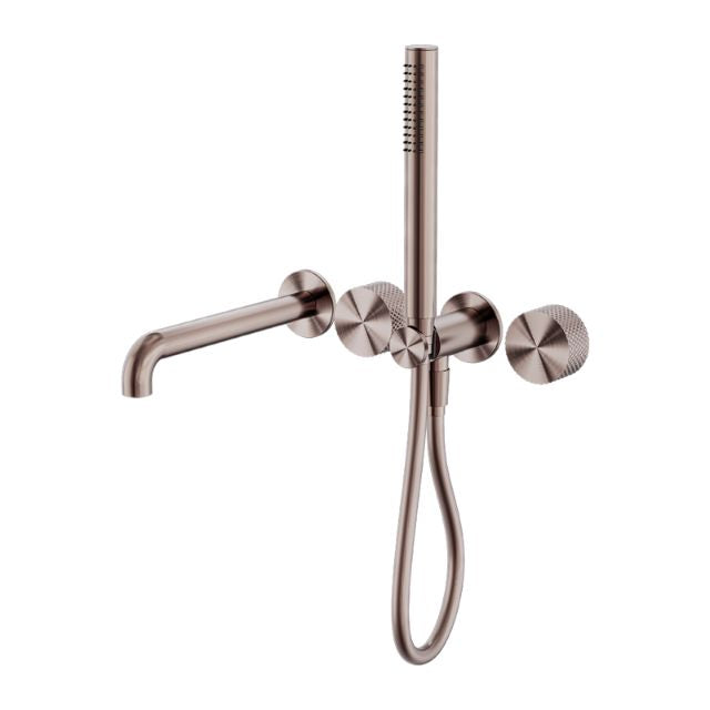Nero Opal Progressive Shower System Separate Plate With Spout 250mm Brushed Bronze