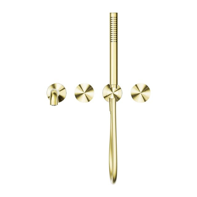 Nero Opal Progressive Shower System Separate Plate With Spout 250mm Brushed Gold