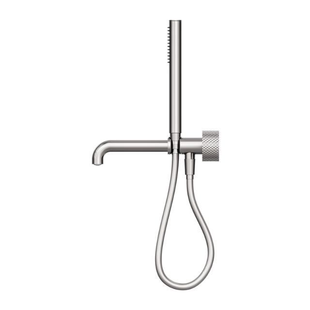 Nero Opal Progressive Shower System Separate Plate With Spout 250mm Brushed Nickel