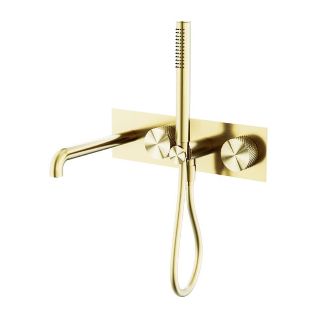 Nero Opal Progressive Shower System With Spout 250mm Brushed Gold