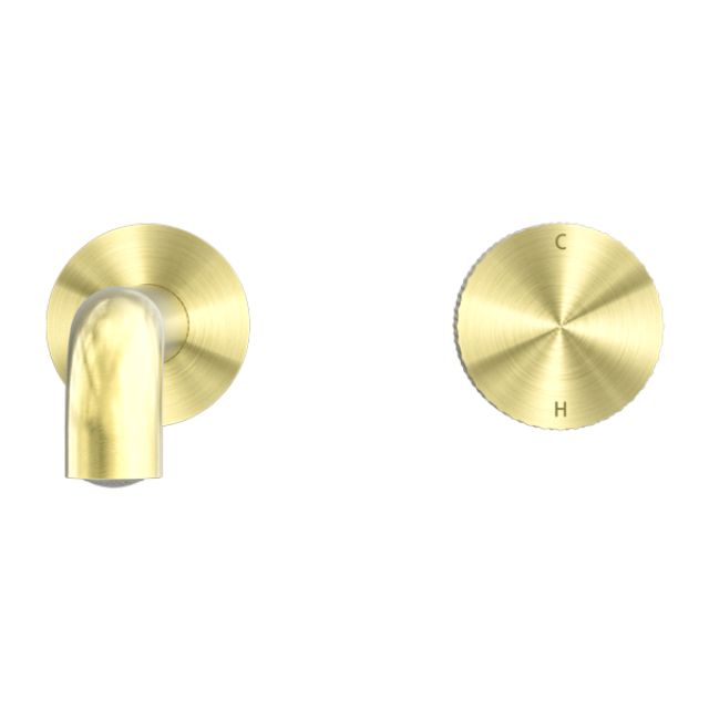 Nero Opal Progressive Wall Basin/Bath Set 120mm Brushed Gold