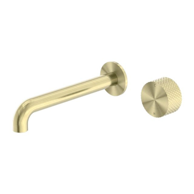 Nero Opal Progressive Wall Basin/Bath Set 120mm Brushed Gold