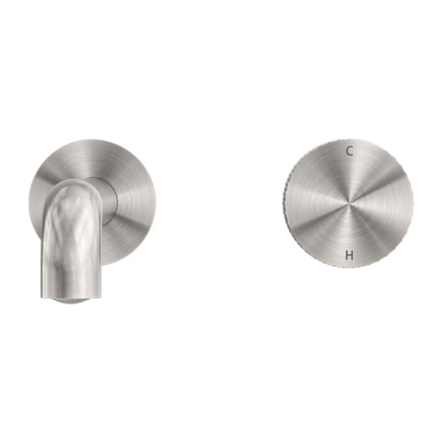 Nero Opal Progressive Wall Basin/Bath Set 120mm Brushed Nickel