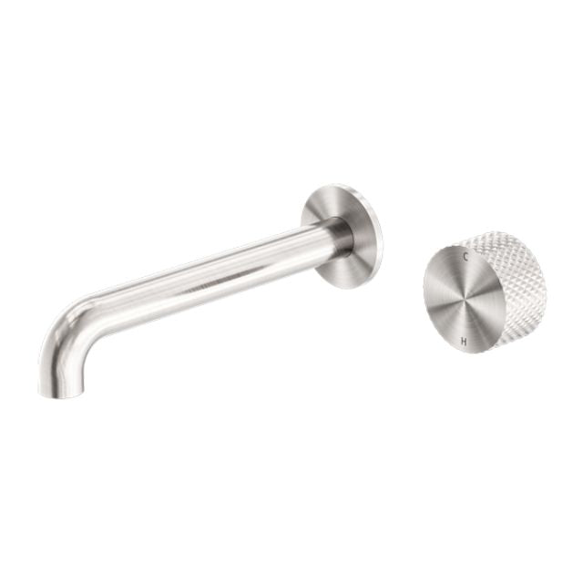Nero Opal Progressive Wall Basin/Bath Set 120mm Brushed Nickel