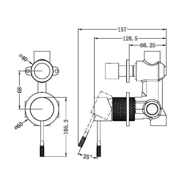 Nero Opal Shower Mixer With Divertor Separate Plate Brushed Bronze