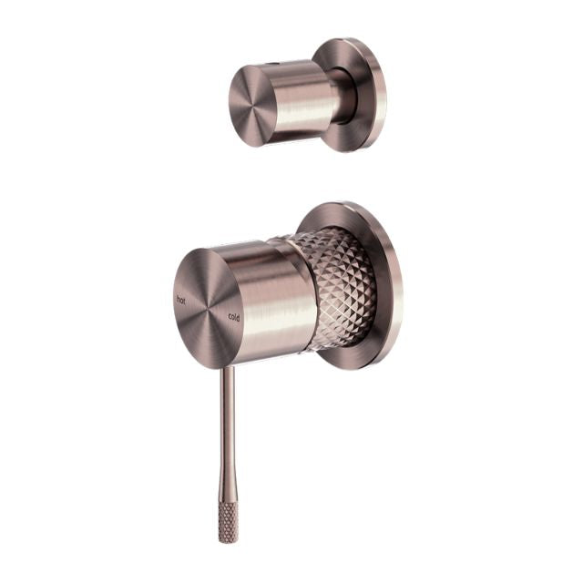Nero Opal Shower Mixer With Divertor Separate Plate Brushed Bronze