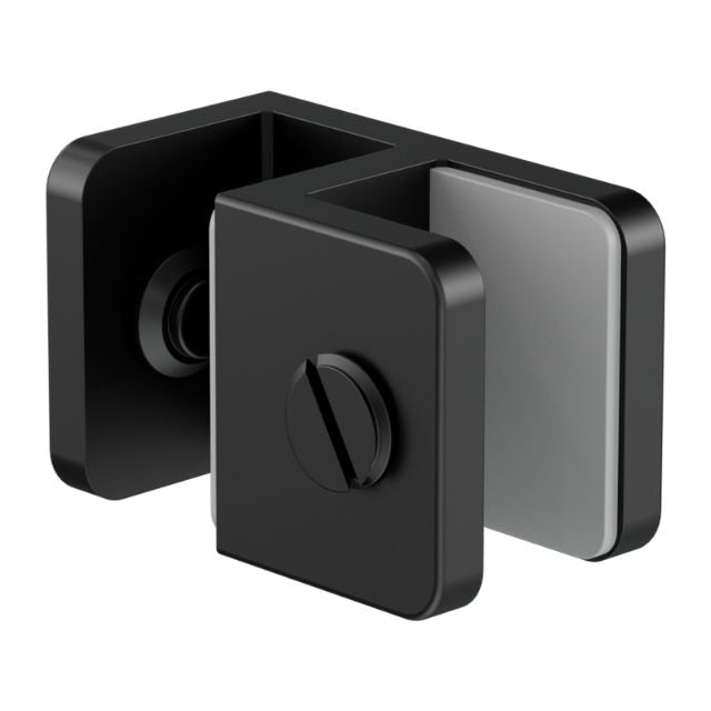 Nero Over Panel Glass to Glass Fitting 10mm Matte Black