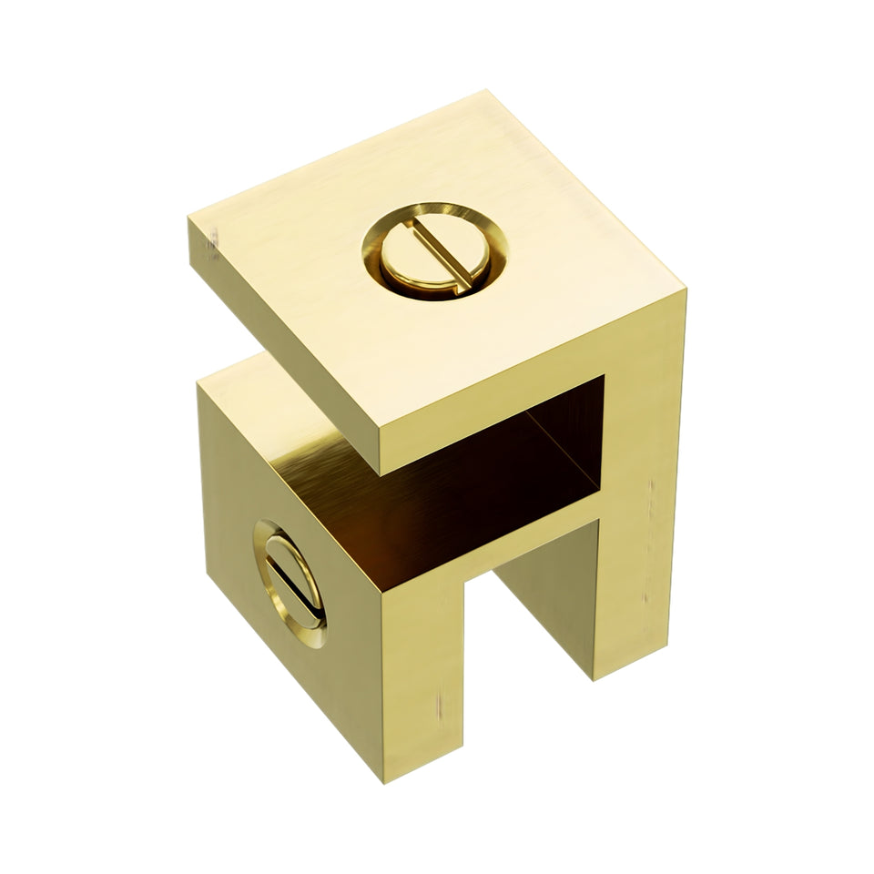 Nero Over Panel Glass to Glass Fitting Brushed Gold