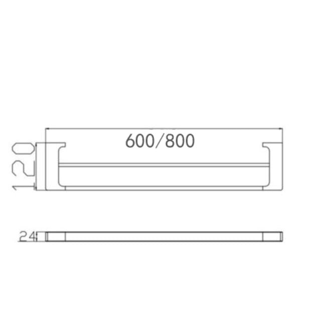 Nero Pearl/Vitra Double Towel Rail 800mm - Gun Metal Grey