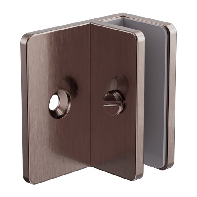 Nero Shower F-Shaped Bracket 10mm Glass Brushed Bronze