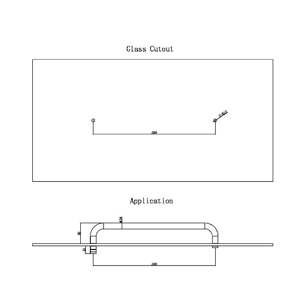 Nero Shower Towel Bar 500mm Brushed Gold