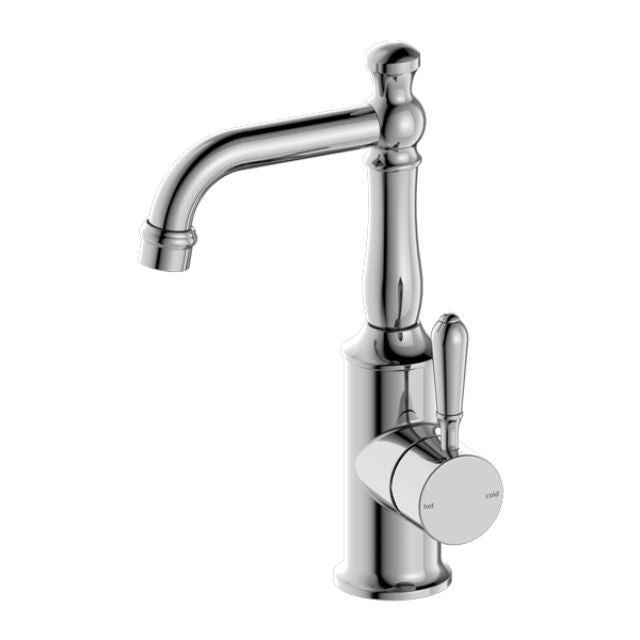 Nero York Basin Mixer With Metal Lever Chrome